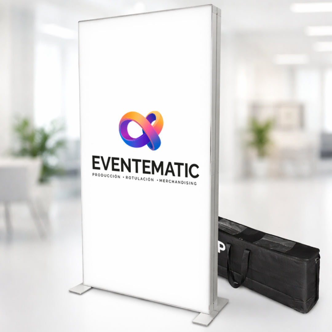 Totem Textil Transportable LED | Fabricación Madrid Norte